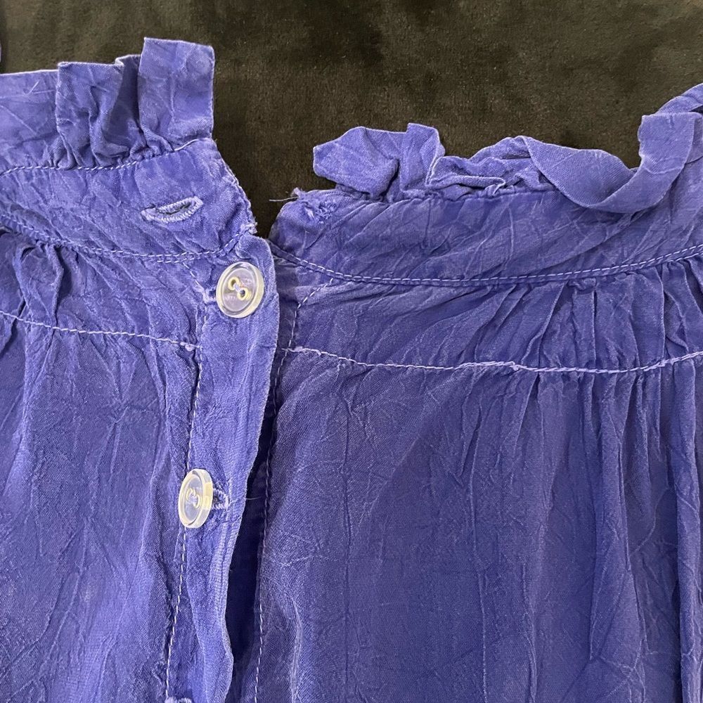 Johnny was blue embroidered blouse small - Picture 6 of 10
